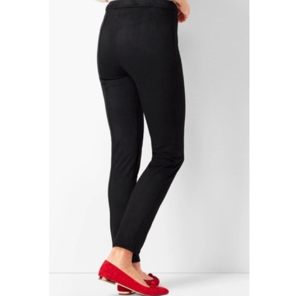 NWOT TALBOTS Womens' Black Faux Suede High Waist Leggings Sz 14 Petite